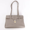 Celine Sac 16 Medium Grained Leather Shoulder Bag in Gray Secondhand