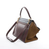 CELINE Trapeze Leather x Suede 2Way Handbag in Navy Blue x Brown x Burgundy Secondhand