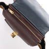 CELINE Trapeze Leather x Suede 2Way Handbag in Navy Blue x Brown x Burgundy Secondhand