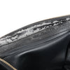CELINE Trapeze Croc Embossed Leather x Suede 2Way Handbag in Black Secondhand