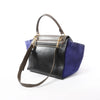 CELINE Trapeze Leather x Suede 2Way Handbag in Brown x Navy Blue x Black Secondhand