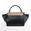 CELINE Trapeze Leather x Suede 2Way Handbag in Black, Navy and Taupe Secondhand