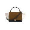 Secondhand CELINE Trapeze Leather x Suede 2Way Handbag in Brown, Black, White