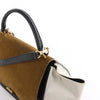Secondhand CELINE Trapeze Leather x Suede 2Way Handbag in Brown, Black, White