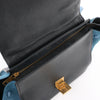CELINE Trapeze Leather x Suede 2Way Handbag in Blue x Black Secondhand