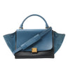Secondhand CELINE Trapeze Leather x Suede 2Way Handbag in Blue x Black