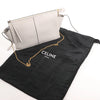 Celine Tri-Fold Leather Chain Shoulder Bag in Gray Secondhand