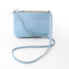 Celine Trio Small Leather Crossbody bag in Blue Secondhand