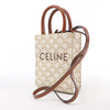Celine Triomphe Mini Vertical Hippopotamus PVC x Leather 2Way Handbag White x Brown Secondhand