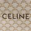 Celine Triomphe Mini Vertical Hippopotamus PVC x Leather 2Way Handbag White x Brown Secondhand