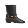 Secondhand Chanel Coco Mark Camelia 17A Leather Ankle Boots in Black G32929, Size 36 EU