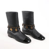 Secondhand Chanel Coco Mark Camelia 17A Leather Ankle Boots in Black G32929, Size 36 EU