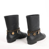 Secondhand Chanel Coco Mark Camelia 17A Leather Ankle Boots in Black G32929, Size 36 EU