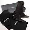 Secondhand Chanel Coco Mark Chain 15B Suede Long Boots in Black G31295, Size 36 EU