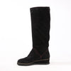 Secondhand Chanel Coco Mark Chain 15B Suede Long Boots in Black G31295, Size 36 EU
