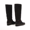 Secondhand Chanel Coco Mark Chain 15B Suede Long Boots in Black G31295, Size 36 EU