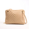 Chanel Chevron Leather Shoulder bag in Beige 1881694 Secondhand