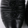 Chanel Coco Mark Camelia Leather Booties in Black G28629, Size 37.5 EU Secondhand