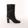 Chanel Coco Mark Leather Boots in Black x Gold G28737, Size 37C EU Secondhand