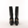 Chanel Coco Mark Leather Boots in Black x Gold G28737, Size 37C EU Secondhand