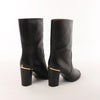 Chanel Coco Mark Leather Boots in Black x Gold G28737, Size 37C EU Secondhand