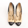 Chanel Coco Mark Leather Heels Beige x Black G26228, Size 40 EU Secondhand