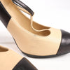 Chanel Coco Mark Leather Heels Beige x Black G26228, Size 40 EU Secondhand