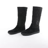 Chanel Coco Mark Matelasse Suede 2WAY Fur Mouton Boots in Black IG26557, Size 38 EU Secondhand