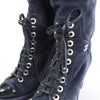 Chanel Suede x Patent Long Boots in Black x Navy G27002, Size 37 EU Secondhand