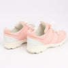 CHANEL Pink Canvas And White Leather CC Lace Up Sneakers, Size 38.5 EU Secondhand