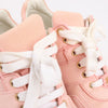 CHANEL Pink Canvas And White Leather CC Lace Up Sneakers, Size 38.5 EU Secondhand