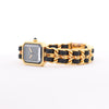 Chanel Premiere XL H0001 GN08533 GP & Leather QZ Black Dial Watch Secondhand