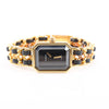 Chanel Premiere L AG70349 GP & Leather QZ Watch with Black Dial Secondhand