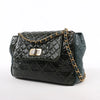 Chanel Reissue Accordion Quilted Leather Mix Shoulder Bag in Green Secondhand