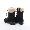 Chanel Sports Suede Leather Shearling Boots in Black G26245, Size 35.5 EU Secondhand