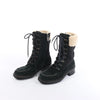 Chanel Sports Suede Leather Shearling Boots in Black G26245, Size 35.5 EU Secondhand