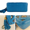 Secondhand Chanel Camera shoulder bag blue leather and PVC - '10s