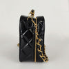 Secondhand Chanel Vanity shoulder bag in patent matelassé leather - '10s