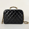 Secondhand Chanel Vanity shoulder bag in patent matelassé leather - '10s