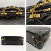 Secondhand Chanel Vanity shoulder bag in patent matelassé leather - '10s