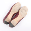 Chloe Leather Scalloped Ballet Flats in Burgundy, Size 38 Secondhand
