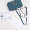 Secondhand Dior Caro Leather Chain Shoulder Bag in Blue