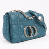 Dior Caro Leather Chain Shoulder Bag in Blue Secondhand