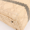 Dior Lady D-Lite Raffia Woven Cannage Embroidered Medium 2Way Handbag in Beige Secondhand