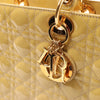 Dior Lady Dior Patent Leather Cannage Large 2Way Handbag in Yellow Secondhand