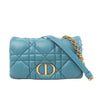 Dior Caro Macrocannage Leather Chain Shoulder Bag in Blue Secondhand