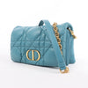 Dior Caro Macrocannage Leather Chain Shoulder Bag in Blue Secondhand