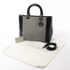 Dior Lady Dior Canvas x Patent Leather 2Way Handbag in Black x White Secondhand