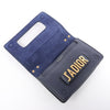 Dior J'Adior Grained Leather Chain Crossbody Bag in Navy Blue Secondhand