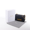 Dior J'Adior Grained Leather Chain Crossbody Bag in Navy Blue Secondhand